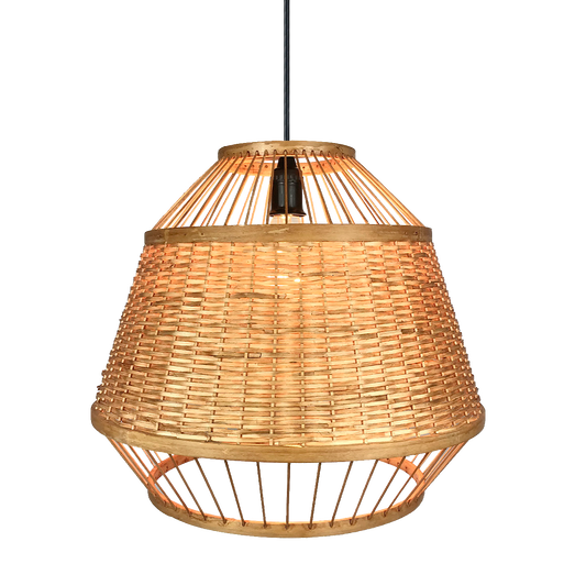 Colgante Croton fabricado en bambú natural color madera, estilo rústico