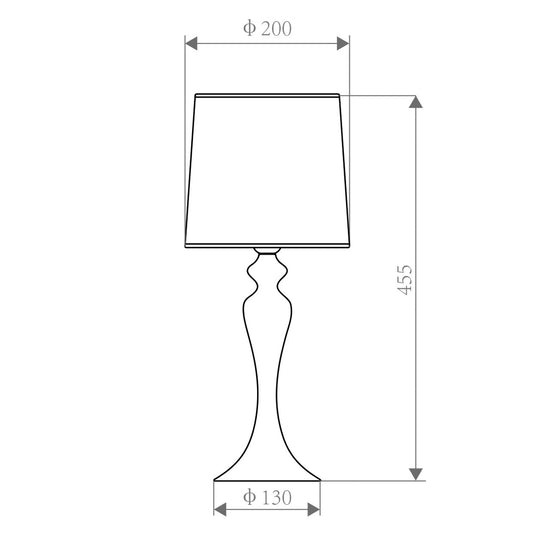 Detalle de estructura y pantalla de la lámpara sobremesa Lola blanco ALEMAR