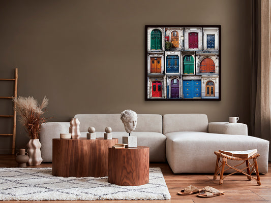 Fotografía Impresa en Cristal Templado Portales 100x100 cm Schuller en ambiente decorado | Schuller