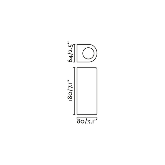 Plano con medidas de Aplique de Pared Exterior Estela Negro 2xGU10 FARO