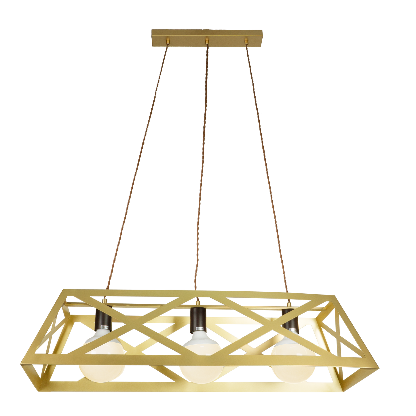 Elegante lámpara colgante dorada, perfecta para iluminar el comedor