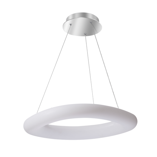 Colgante Paris fabricado en Metal color Plata y Policarbonato Blanco