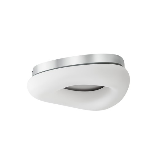 Plafón LED Paris 25W Blanco/Plata de Fabrilamp, diseño moderno y elegante para interiores.