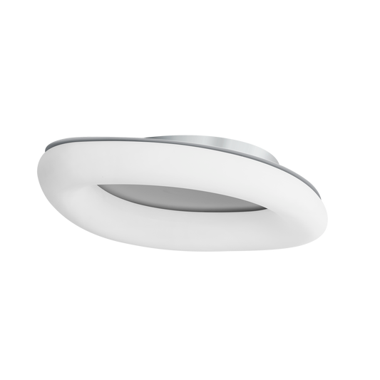 Plafón Paris LED 60W Blanco/Plata de Fabrilamp/Abrila, diseño moderno y elegante para interiores.