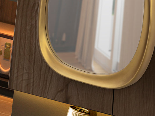 Detalles de Espejo Decorativo de pared Gina de Schuller (Gina) con marco orgánico en color Dorado - Ref 719452.