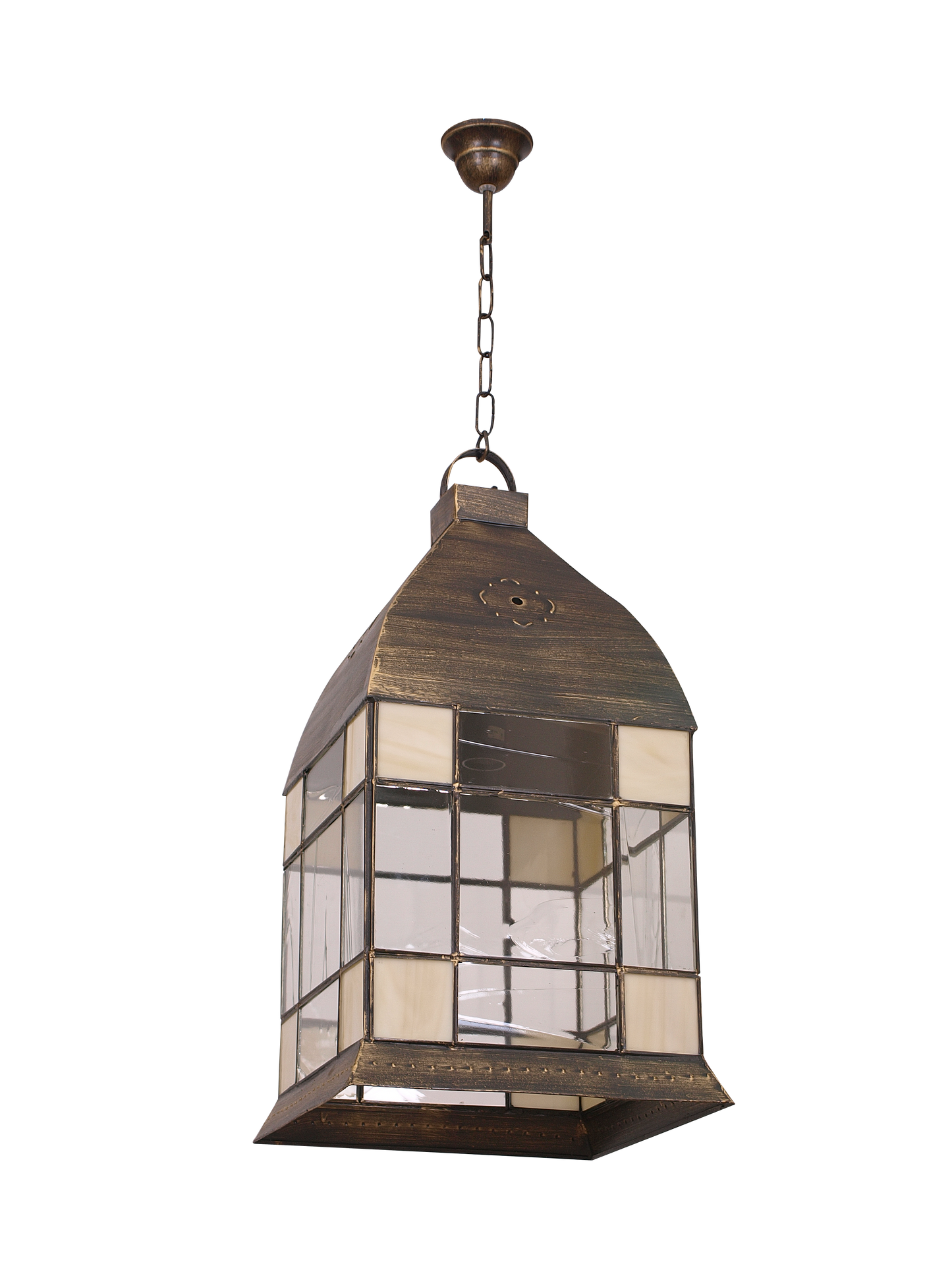 Farol Mudejar fabricado en Metal color Beige, estilo rústico