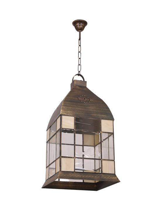 Farol Mudejar fabricado en Metal color Beige, estilo rústico