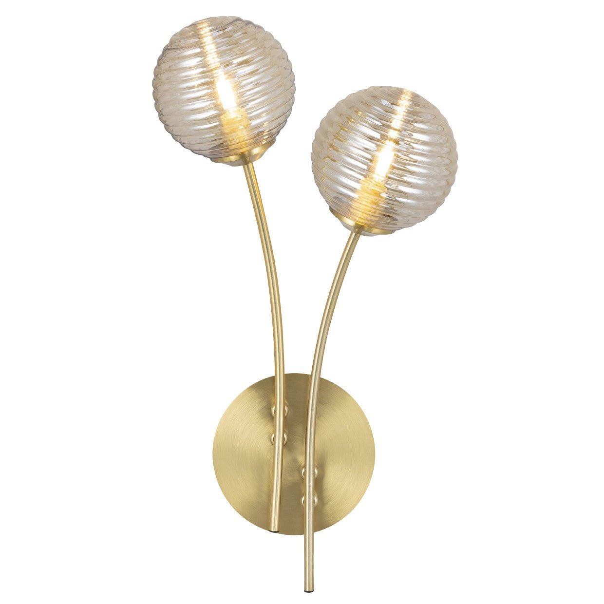 Aplique de pared Roche latón con tulipa ámbar ALEMAR - Vista principal