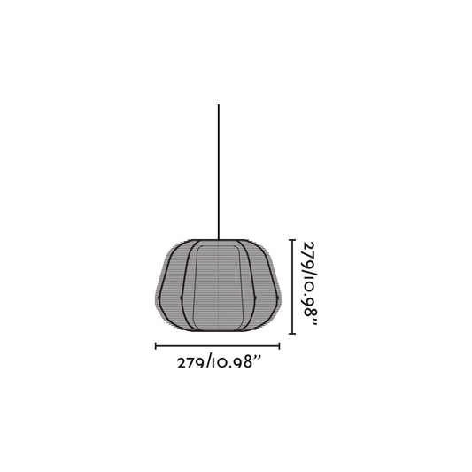 Plano con medidas de Luminaria Colgante Exterior NARITA Negro Acero Inoxidable FARO