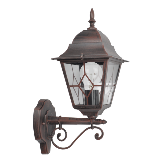 Aplique exterior Bootes marrón de aluminio, modelo 149361002, Fabrilamp. Iluminación exterior de alta calidad.