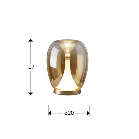 Medidas de Lámpara de Sobremesa Suspiro de Schuller (Suspiro) con base dorada y tulipa de cristal soplado ámbar - Ref 724326.