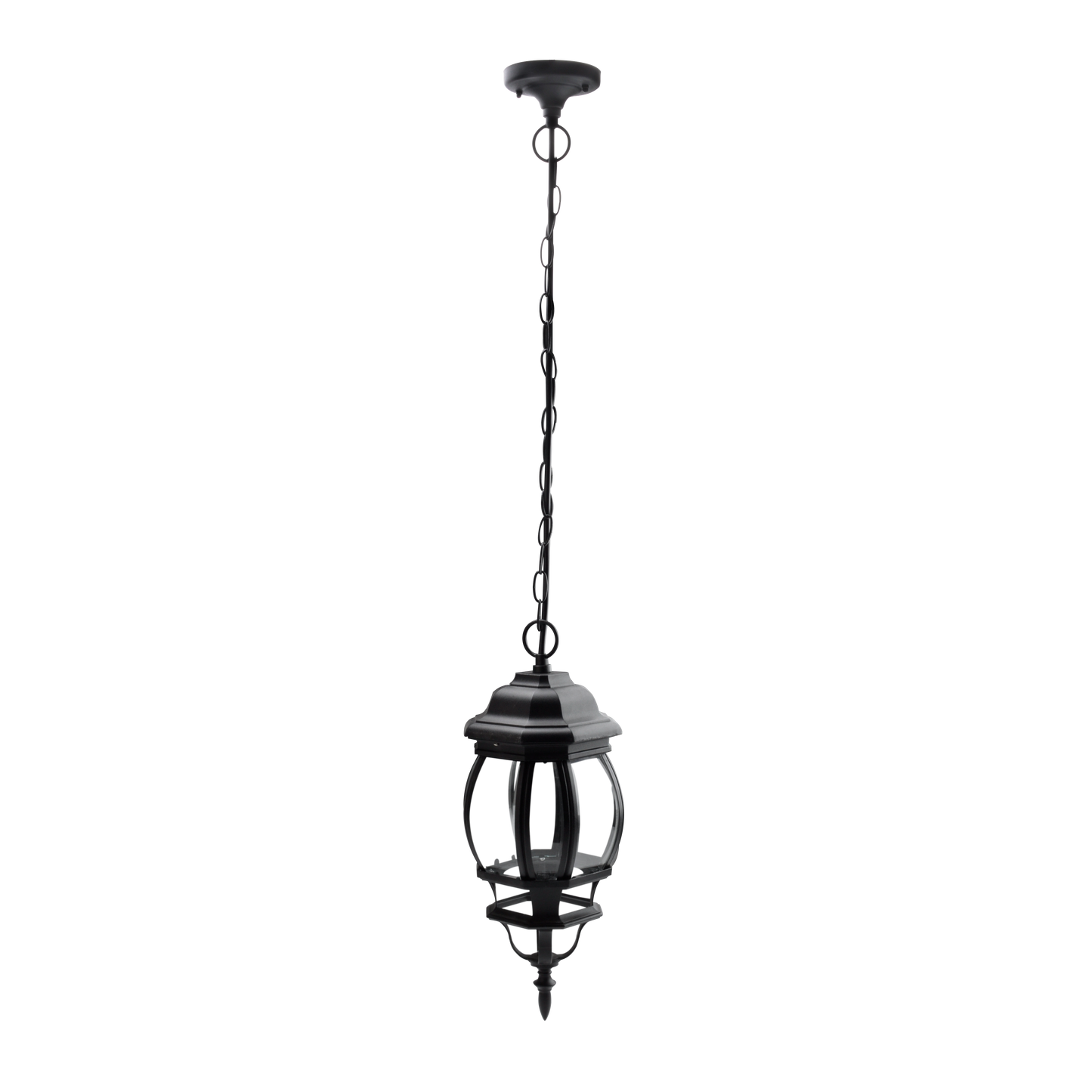 Colgante Caelum fabricado en aluminio color negro, ideal para iluminar entradas.