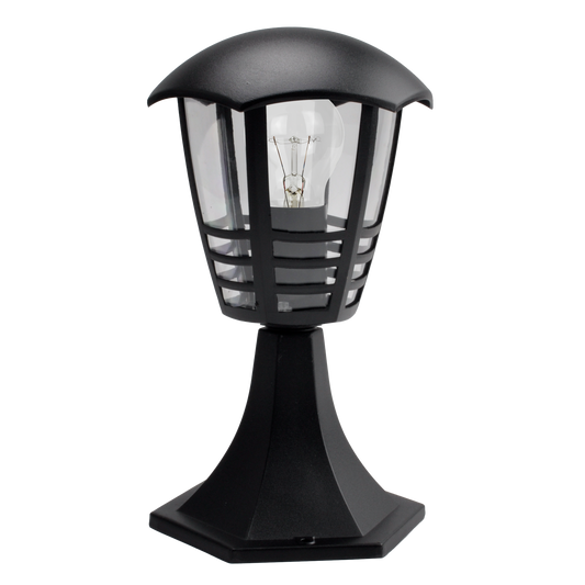 Sobremuro Exterior Aluminio Alnilan 1xe27 Negro 30x16x16 Cm IP44 de Fabrilamp