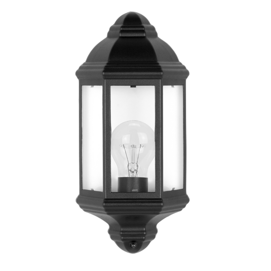 Aplique Shaula fabricado en aluminio color negro, ideal para iluminar tu jardín