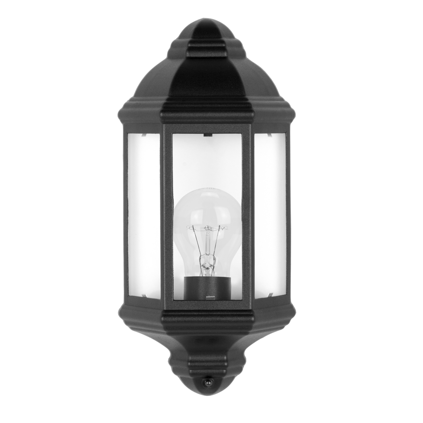 Aplique Shaula fabricado en aluminio color negro, ideal para iluminar tu jardín