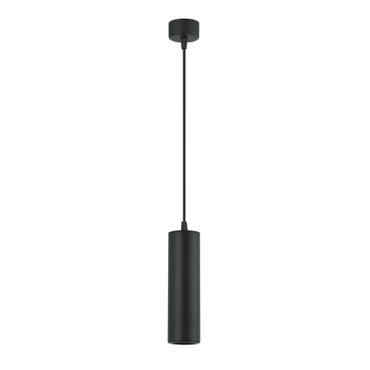 Lámpara colgante Drach fabricada en aluminio color negro, ideal para un estilo moderno