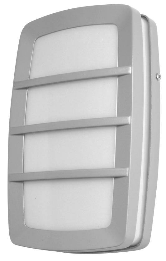 Aplique Capella fabricado en aluminio color gris, ideal para iluminar tu exterior con estilo