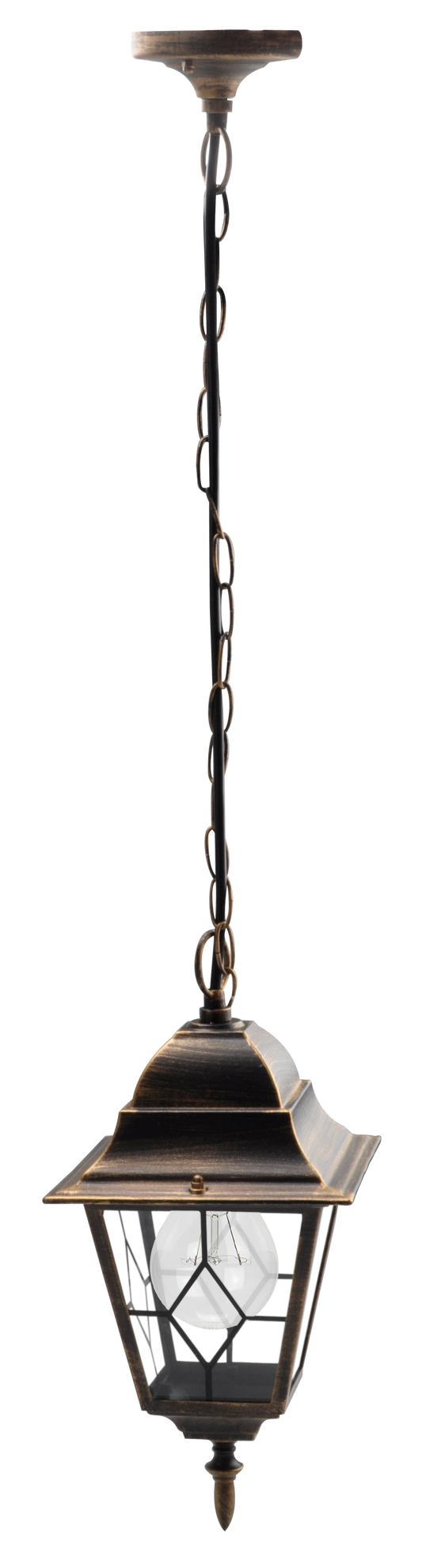 Colgante exterior Bootes de aluminio negro y oro de Fabrilamp. Diseño elegante y resistente al agua (IP44).