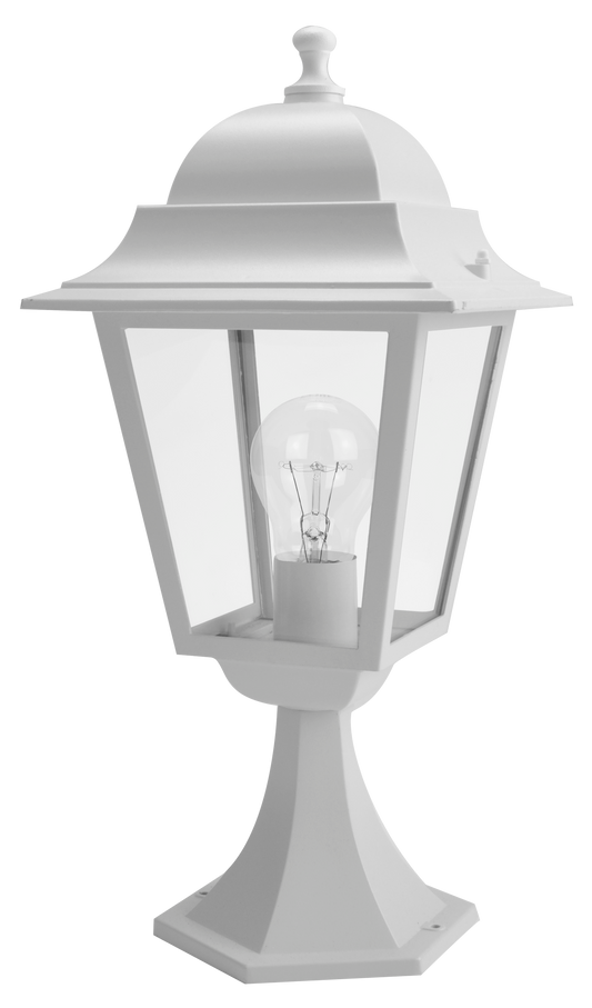 Sobremuro exterior de aluminio Spica de Fabrilamp, color blanco, IP44, ideal para exteriores.