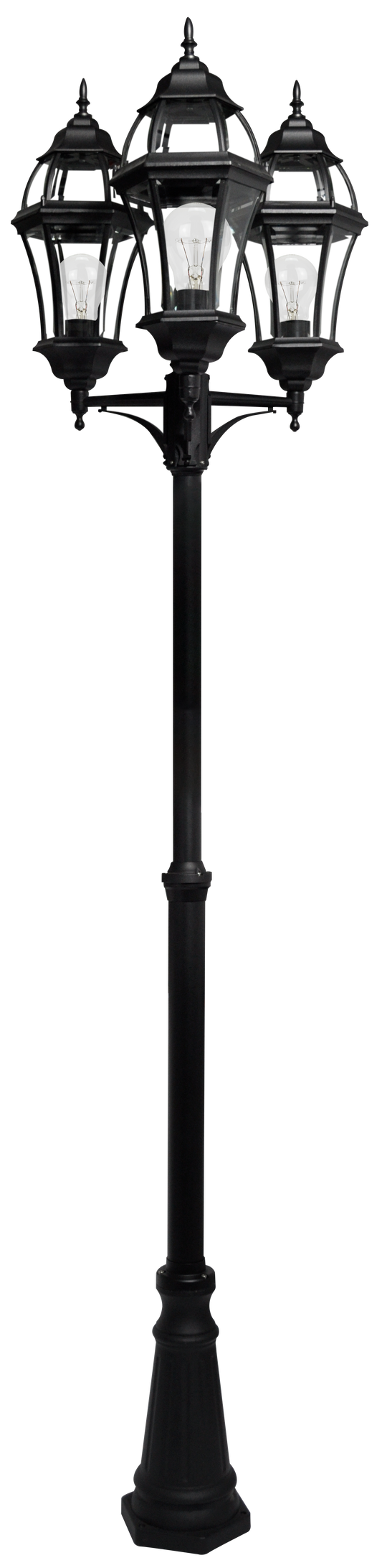 Farola exterior de aluminio Becrux negra, modelo 149643009 de Fabrilamp, ideal para jardines y terrazas.