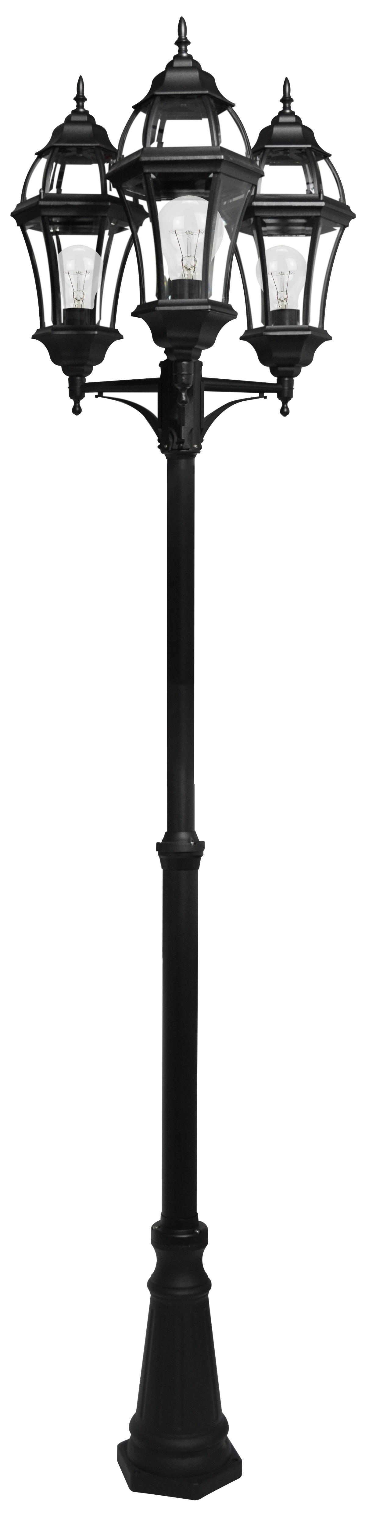 Farola Becrux fabricada en aluminio color negro, ideal para iluminar tu jardín