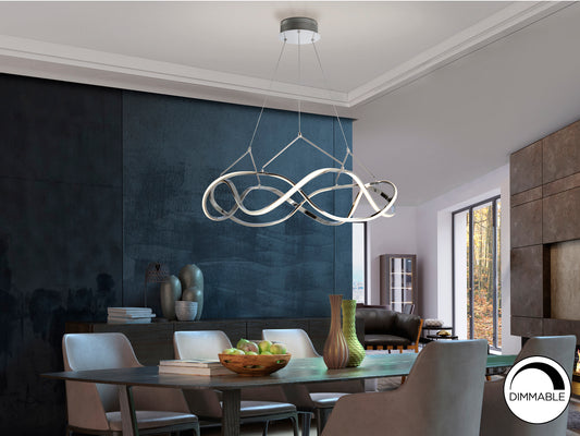 Lámpara Colgante LED Molly 80 cm Cromo Dimable Schuller en ambiente decorado | Schuller