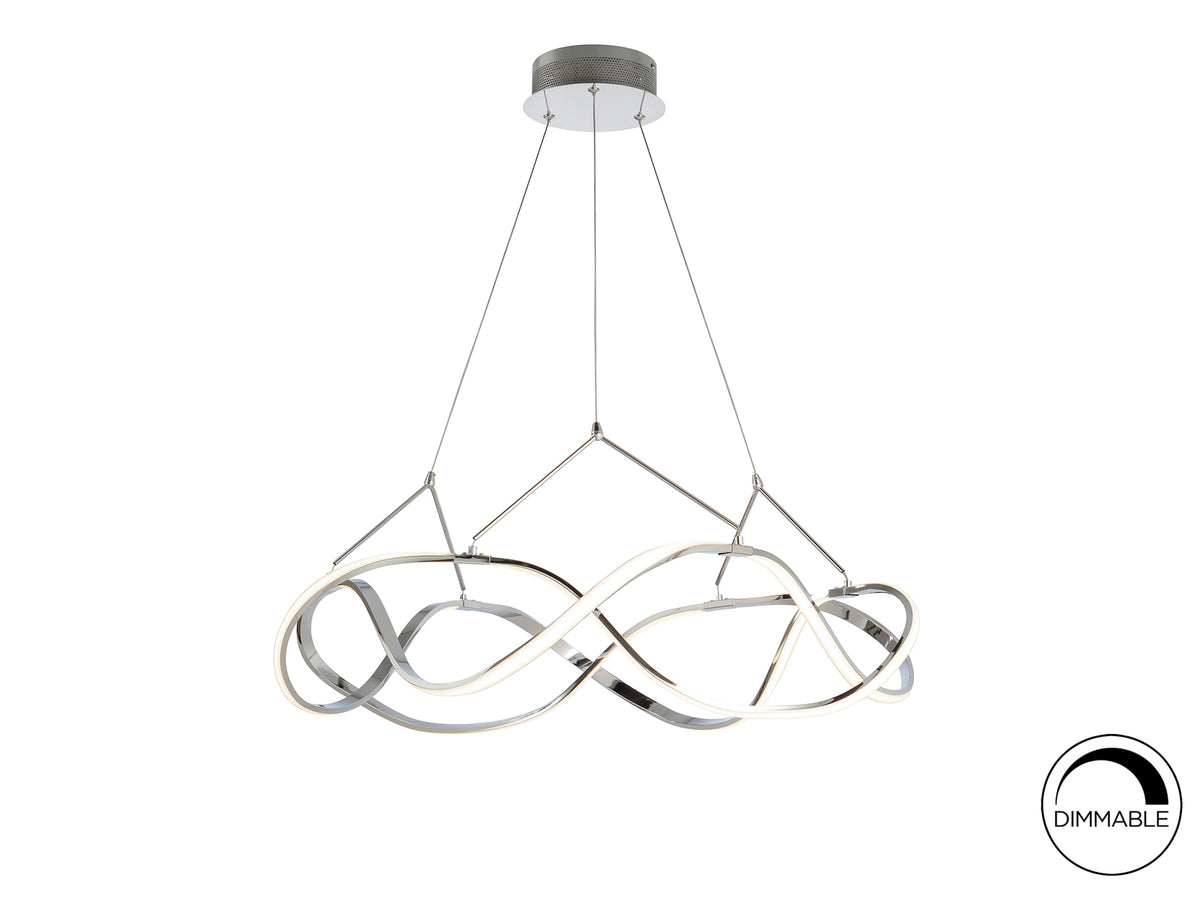 Lámpara Colgante LED Molly Schuller - Ø80 cm, Cromo, No regulable | Schuller