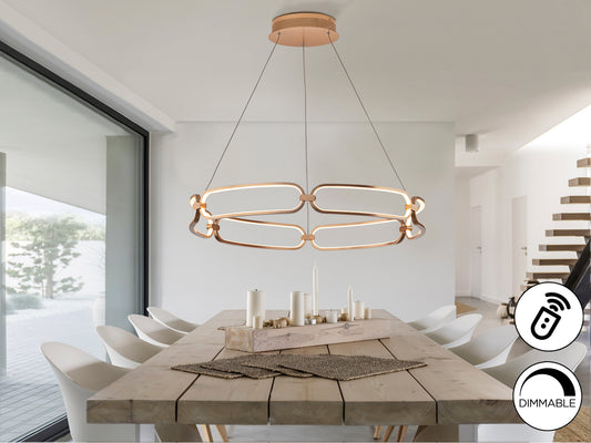 Lámpara de Techo LED Colette 80 cm Oro Rosa Dimable Schuller en ambiente decorado | Schuller