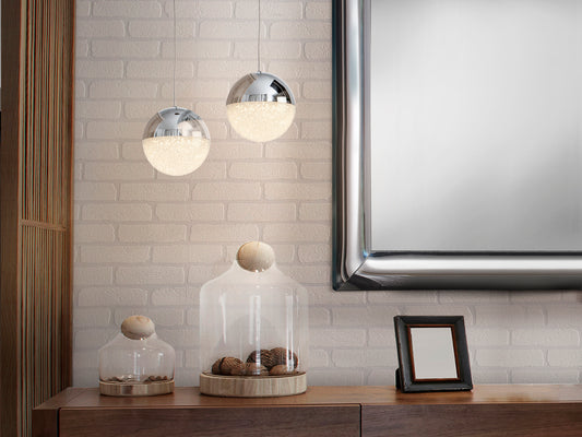 Lámpara Colgante LED Sphere 12 cm Cromo Schuller en ambiente decorado | Schuller