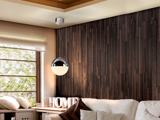 Lámpara Colgante LED Sphere Ø20 cm Cromo Schuller en ambiente decorado | Schuller
