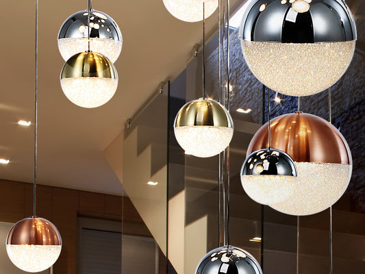 Lámpara Colgante LED Sphere 80 cm Cobre y Latón Schuller en ambiente decorado | Schuller