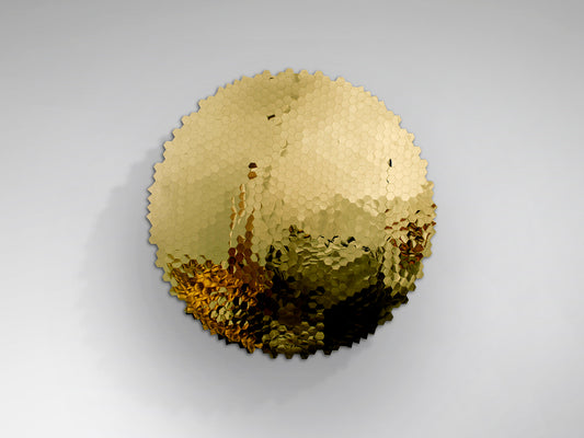 Bajorrelieve Decorativo de Pared Matrix 100 cm Acero Dorado Schuller en ambiente decorado | Schuller