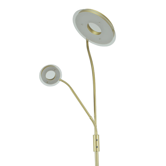 Lámpara de pie GENOVA fabricada en metal color oro con luz LED integrada