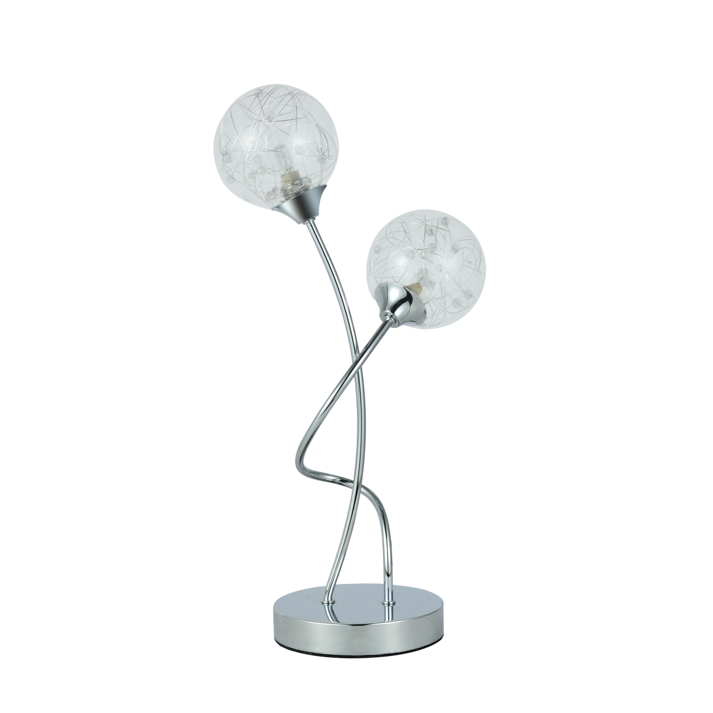 Elegante lámpara moderna de cromo y cristal ideal para el salón