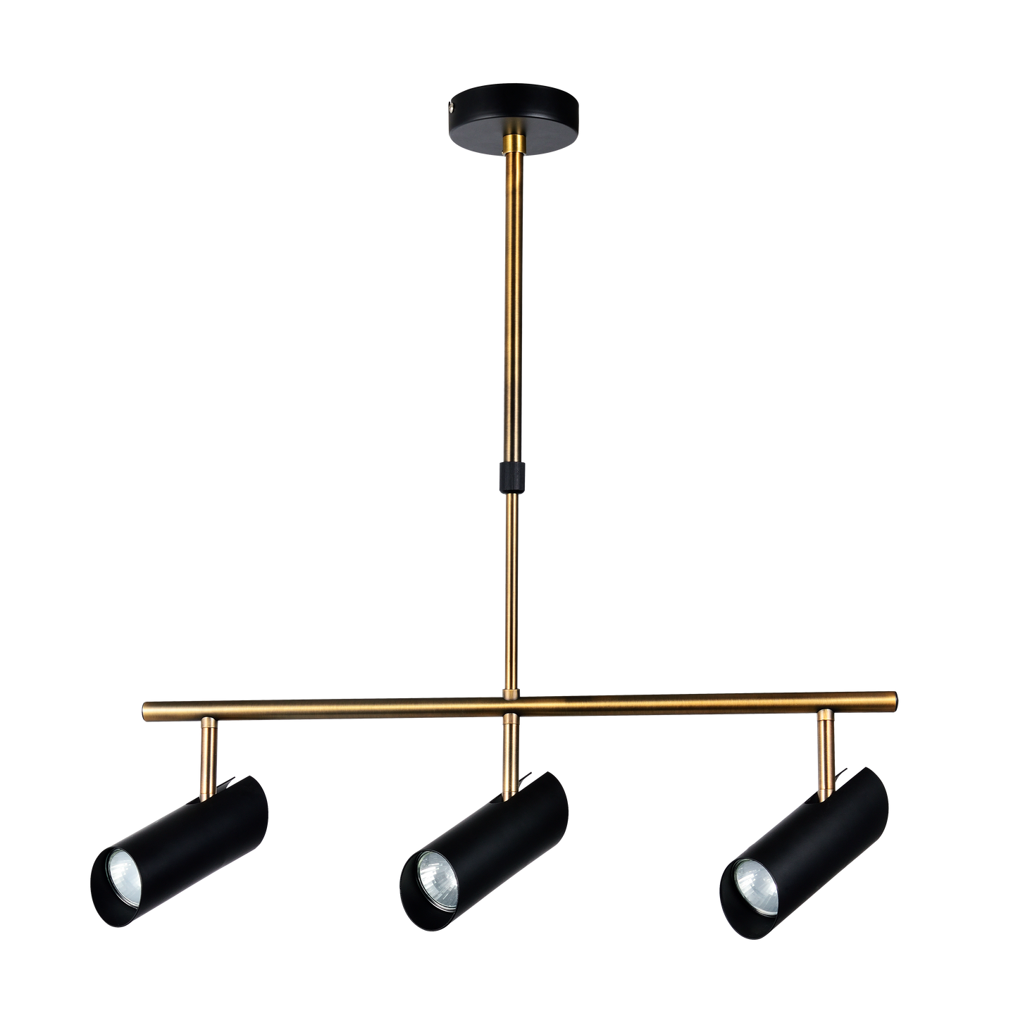 Lámpara Marrakech fabricada en metal color negro y cuero, ideal para iluminación interior