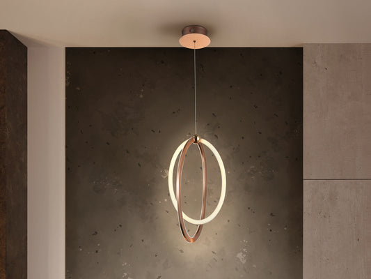 Lámpara Colgante LED Ocellis 22W Oro Rosa Schuller en ambiente decorado | Schuller