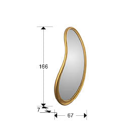Medidas de Espejo Decorativo Brigitte de Schuller (Brigitte) en color Dorado con marco de forma orgánica - Ref 815567.