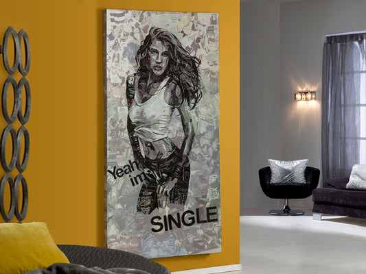 Collage Foot Loose 100x200 cm sobre Lienzo con Bastidor Schuller en ambiente decorado | Schuller
