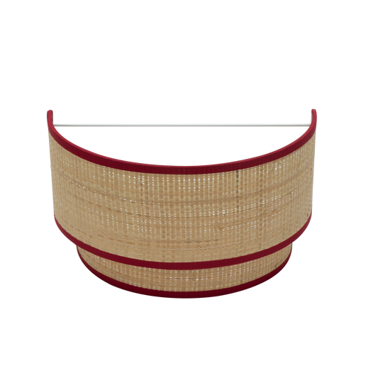 Aplique Roque fabricado en metal y textil color natural/rojo, ideal para interiores