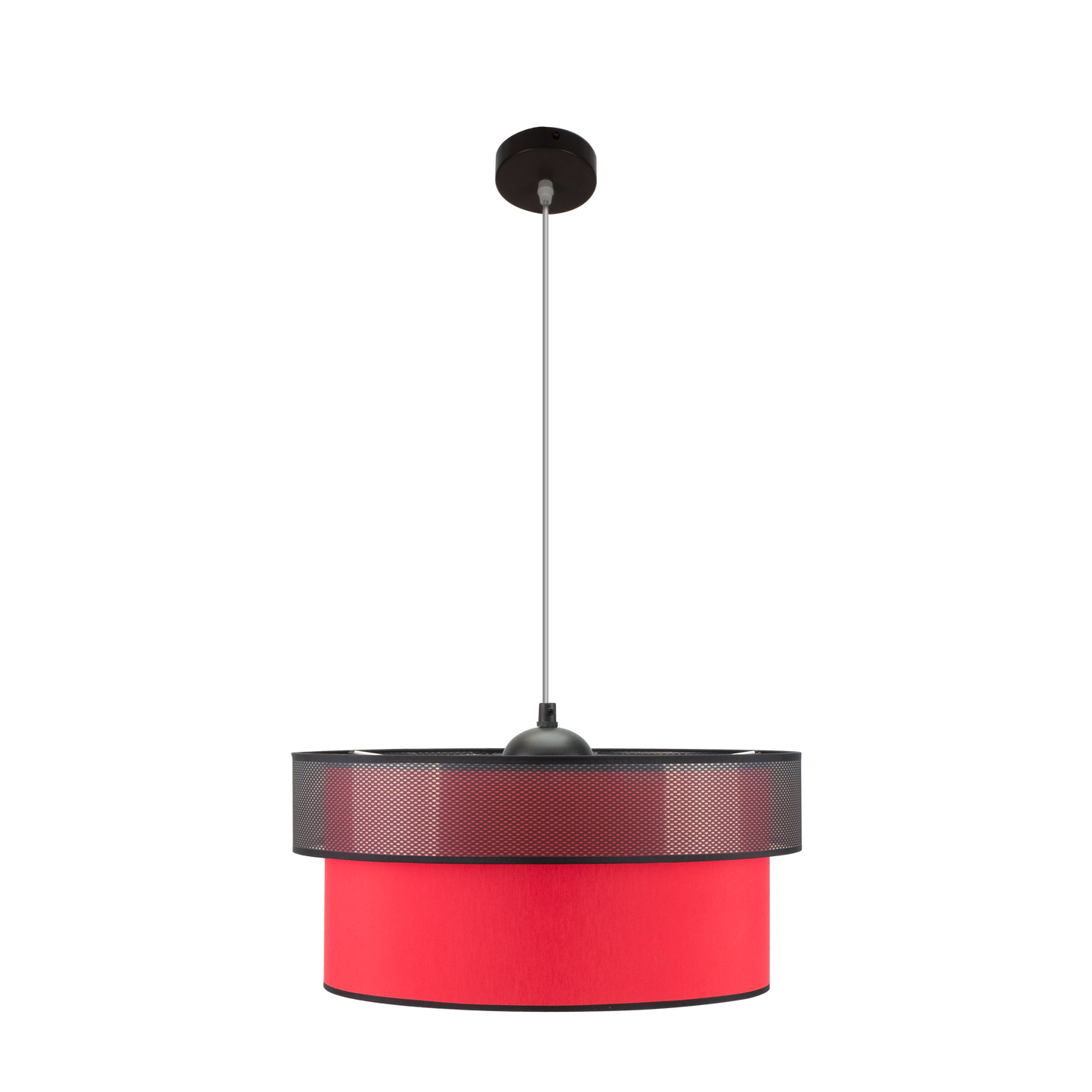 Colgante Felix fabricado en Metal y Textil color Negro/Rojo