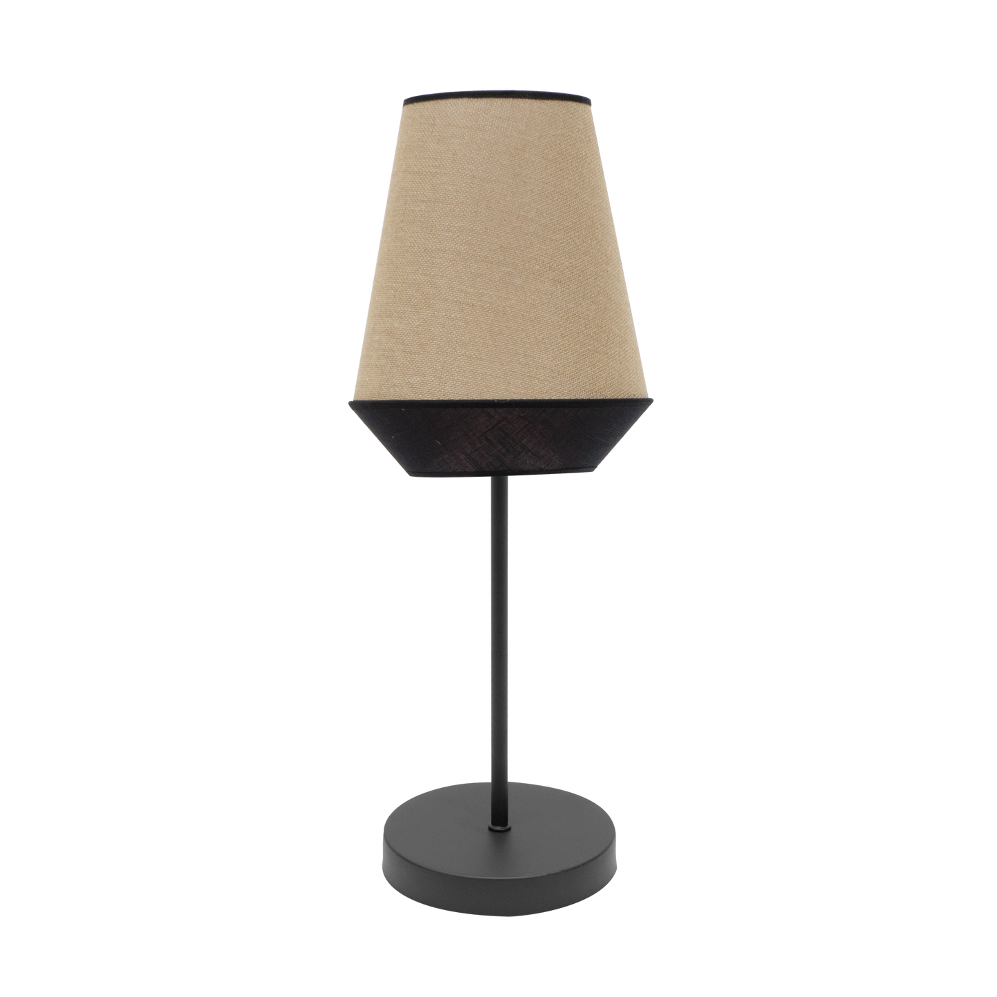Lámpara Campana fabricada en Metal color Negro y pantalla Textil Saco/Negro