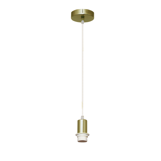Armazón colgante Cara fabricado en metal color cuero, ideal para interiores