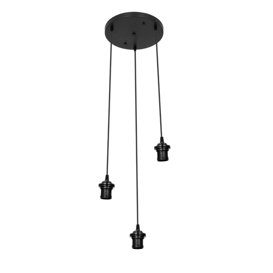 Armazón plafón Nia fabricado en metal color negro, ideal para personalizar tu lámpara