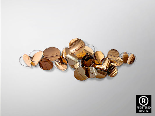 Escultura de Pared Serenity 182 cm Acero Oro Rosa Schuller en ambiente decorado | Schuller