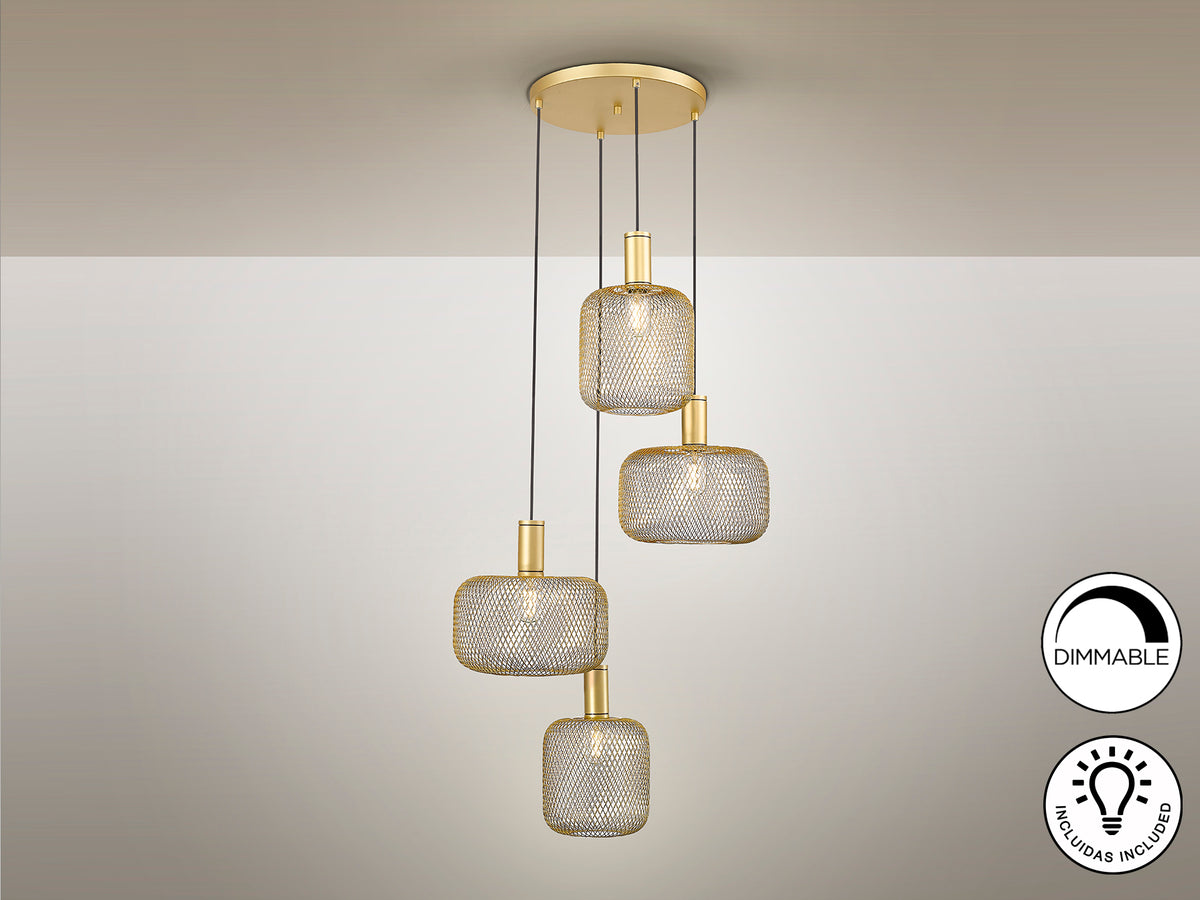 Lámpara Colgante Osiris 4 Luces Oro 58 cm Schuller en ambiente decorado | Schuller
