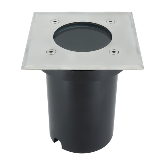 Empotrable exterior cuadrado Fabrilamp en níquel, ideal para iluminación exterior. Modelo 17109CU11.