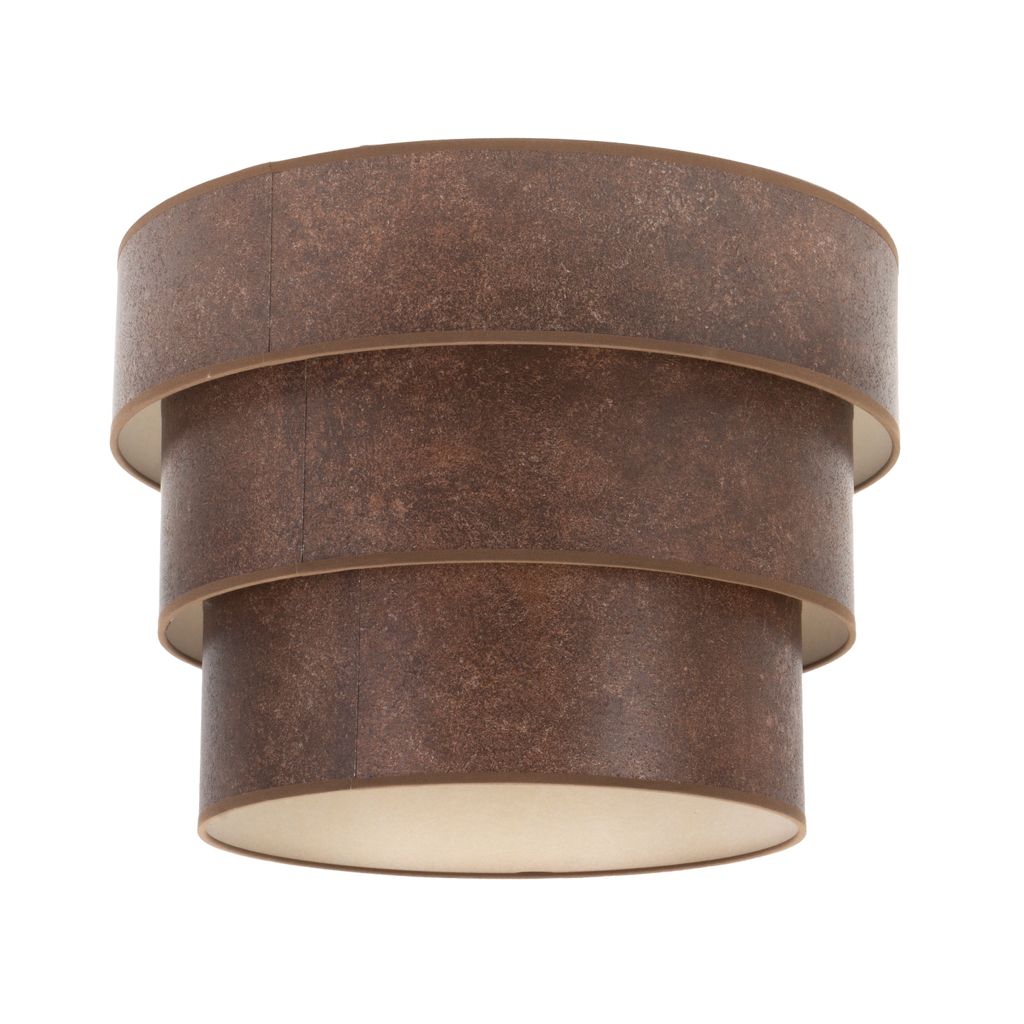 Pantalla colgante triple Smile M10 Óxido, vista frontal, 50x40x28 cm, Fabrilamp.