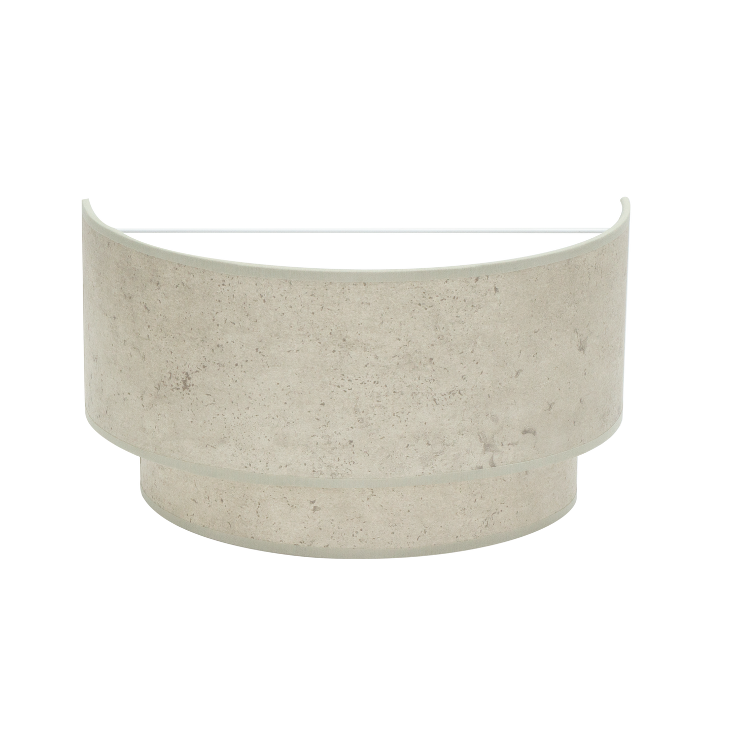 Aplique Smile doble fabricado en metal y textil color cemento gris