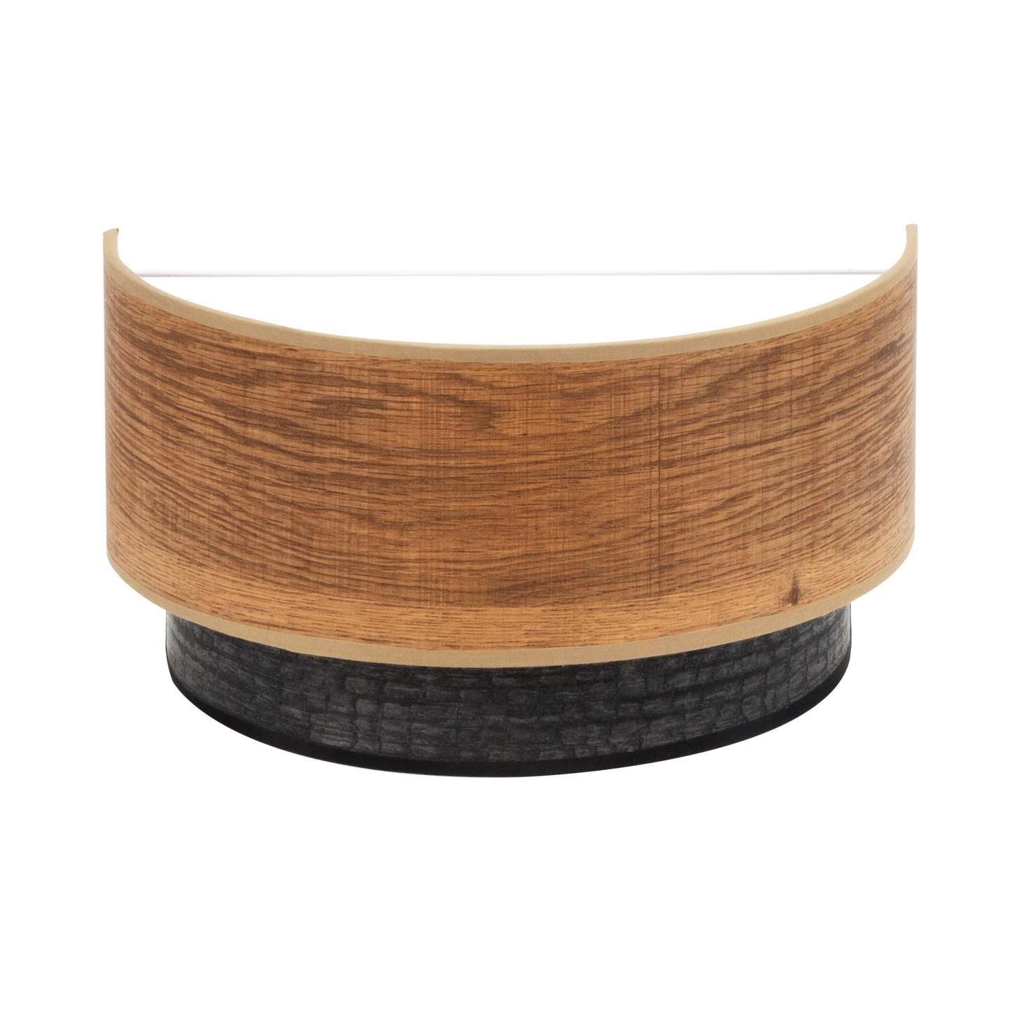 Aplique Colet fabricado en metal color negro y madera oscura