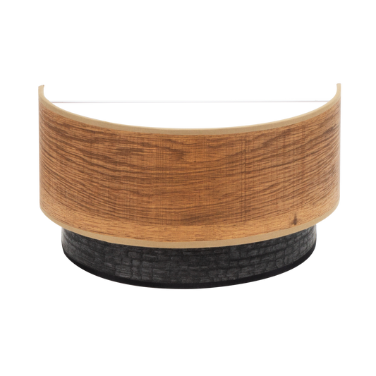 Aplique Colet fabricado en metal color negro y madera oscura